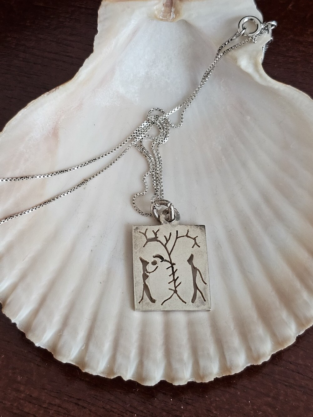 Vintage Mexico 925 Silver Cutout 18” 925 ITALY Necklace - Picture 2 of 12